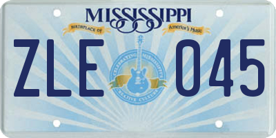 MS license plate ZLE045