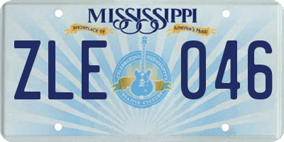 MS license plate ZLE046