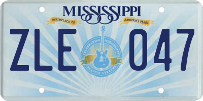 MS license plate ZLE047