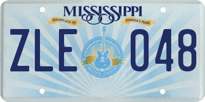 MS license plate ZLE048