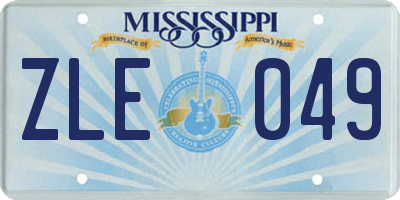 MS license plate ZLE049