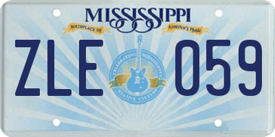 MS license plate ZLE059