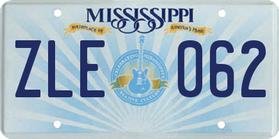 MS license plate ZLE062