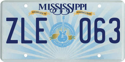 MS license plate ZLE063