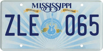 MS license plate ZLE065