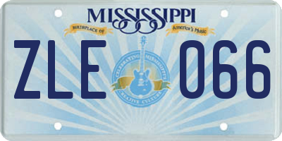 MS license plate ZLE066