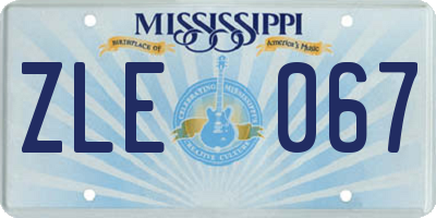 MS license plate ZLE067