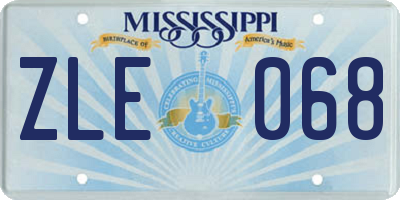 MS license plate ZLE068