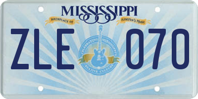 MS license plate ZLE070