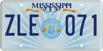 MS license plate ZLE071