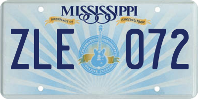 MS license plate ZLE072