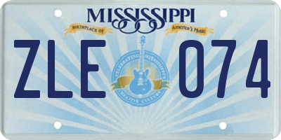 MS license plate ZLE074