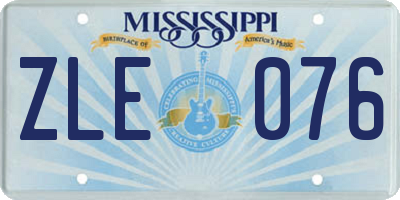 MS license plate ZLE076