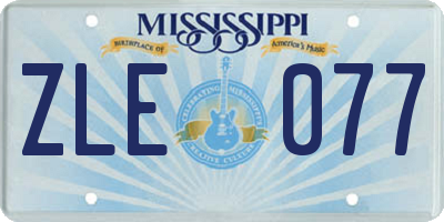 MS license plate ZLE077