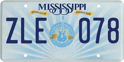MS license plate ZLE078