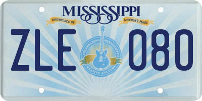 MS license plate ZLE080