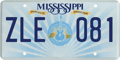 MS license plate ZLE081
