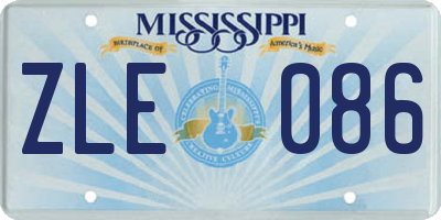 MS license plate ZLE086