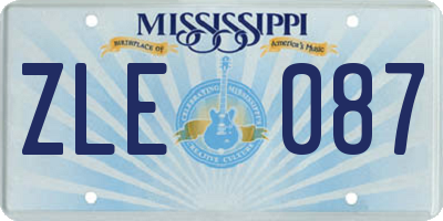 MS license plate ZLE087