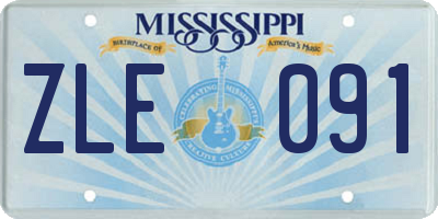 MS license plate ZLE091