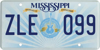 MS license plate ZLE099