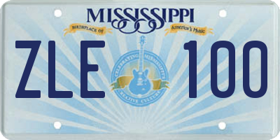 MS license plate ZLE100