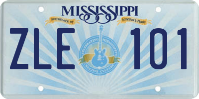 MS license plate ZLE101