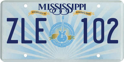 MS license plate ZLE102