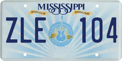 MS license plate ZLE104