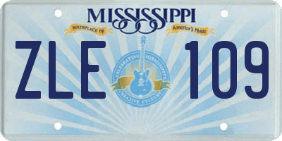 MS license plate ZLE109