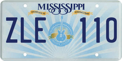 MS license plate ZLE110