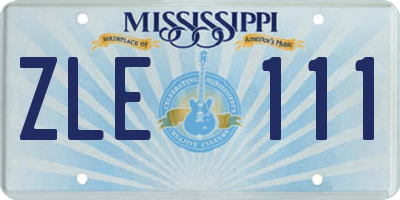 MS license plate ZLE111