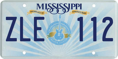 MS license plate ZLE112