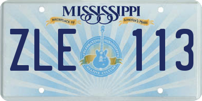 MS license plate ZLE113