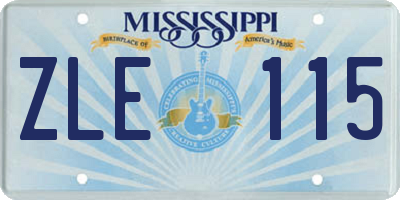 MS license plate ZLE115