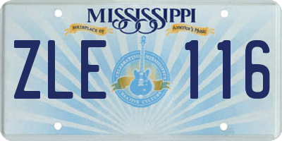 MS license plate ZLE116