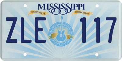 MS license plate ZLE117