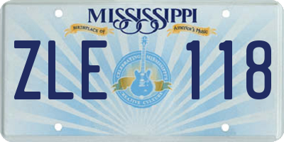 MS license plate ZLE118