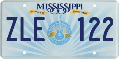 MS license plate ZLE122