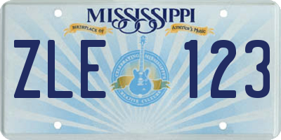 MS license plate ZLE123