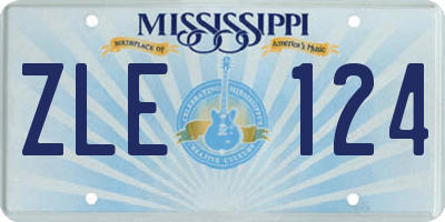 MS license plate ZLE124