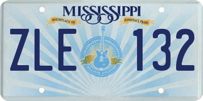 MS license plate ZLE132
