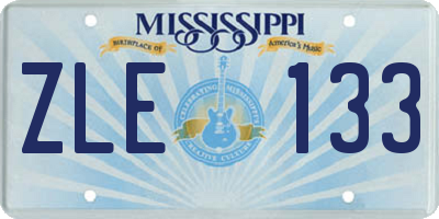 MS license plate ZLE133