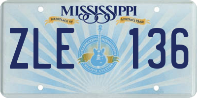 MS license plate ZLE136