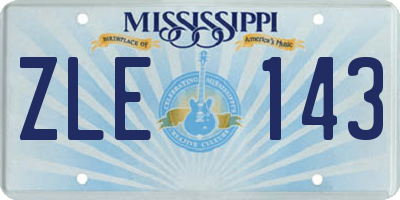 MS license plate ZLE143