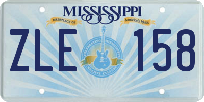 MS license plate ZLE158