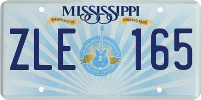 MS license plate ZLE165