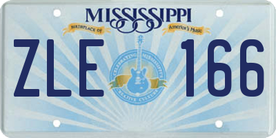 MS license plate ZLE166