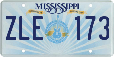 MS license plate ZLE173