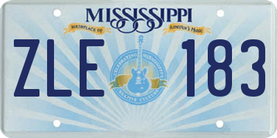 MS license plate ZLE183
